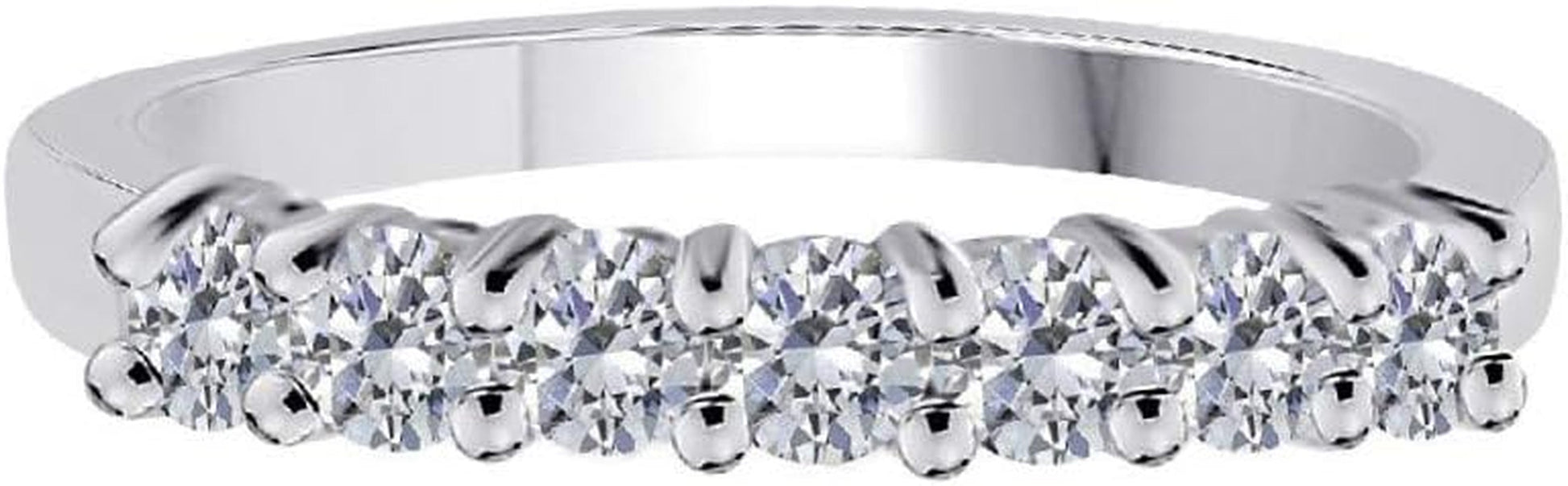 Mauli Jewels 0.25 Carat 7 Stone Diamond Enagement Ring Prong 10K White Gold - WORLD TIME VISITS
