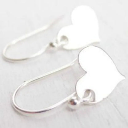 Classic Silver Color Delicate Heart Shape Stud Earrings for Women Bridal Anniversary Christmas Gifts Beach Party Jewelry