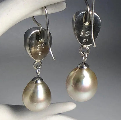 2021 New Marine Opal and Pearl Pendant A pair of wedding engagement earrings for ladies