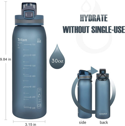 32Oz Sports Water Bottle with Leak Proof Flip Top Lid BPA Free Tritan Reusable Plastic for Gym and Outdoor - WORLD TIME VISITS