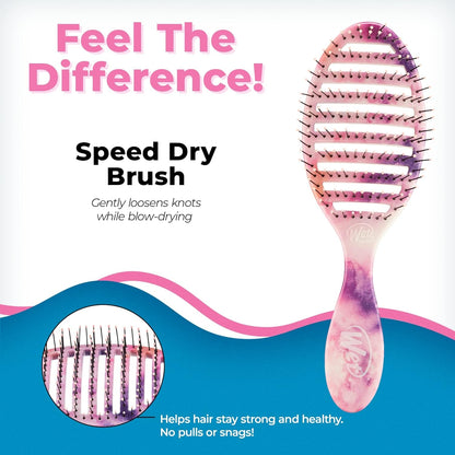 Speed Dry Hair Brush - Watermark (Color Wash) - Vented Design and Ultra Soft Heatflex Bristles Are Blow Dry Safe with Ergonomic Handle Manages Tangle and Uncontrollable Hair - Pain-Free
