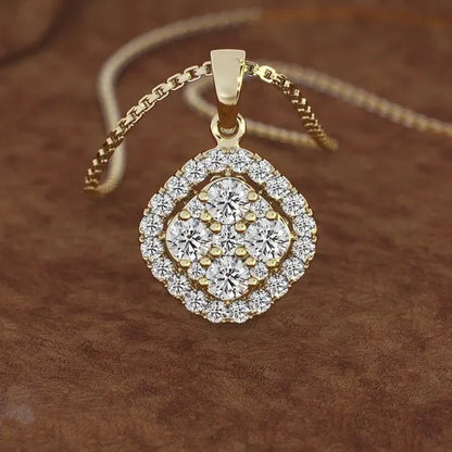 Beautiful Wedding Gift Set Classic Ladies Wedding Jewelry Set Earrings + Pendant Necklace + Ring Bridal Engagement Accessories Ring Size 5-11