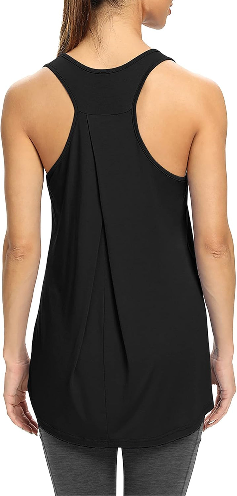 Workout Yoga Athletic Shirts Racerback Long Tank Tops Loose Fit for Women - WORLD TIME VISITS