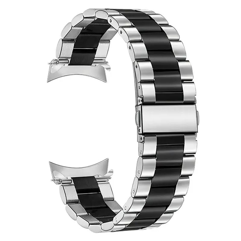 Premium Stainless Steel Watchband for Samsung Galaxy Watch 46mm SM-R800 Sports Band Curved End Strap Wrist Bracelet Silver Black