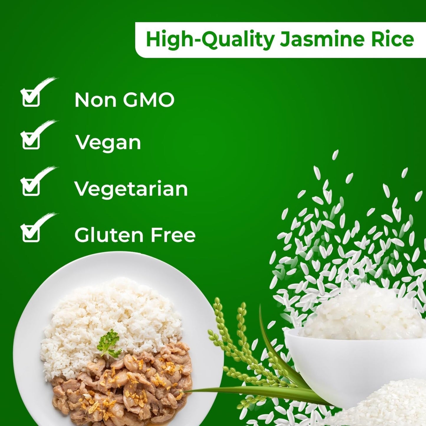 25 Pounds (LBS) Premium Thai Hom Mali Jasmine Rice | Endorsed by Pro Chefs |  Brand | DIY Friendly Cooking Instructions Packaging