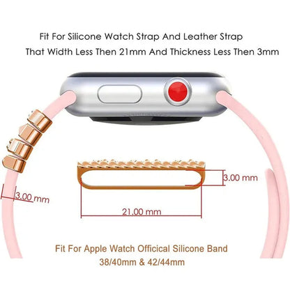 For Apple Watch Band Metal Charms Decorative Ring Diamond Ornament Smart Watch Strap for Iwatch Bracelet Watch Band Ornament