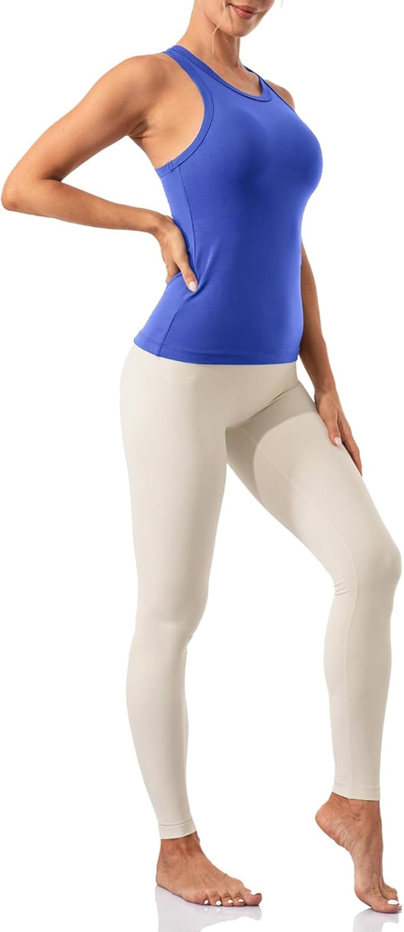 Women'S Racerback Workout Top - Crew Neck Active Running Yoga Tank Tops