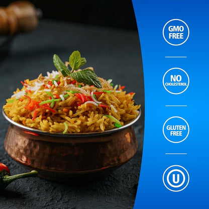 Authentic Premium Basmati Rice - 2Lb Resealable Zipper Bag | Non-Gmo, Gluten-Free, Kosher & Cholesterol-Free | Aromatic & Flavorful Grain from India