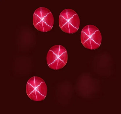 9x11mm NATURAL RUBY STAR SAPPHIRE 1 BUDS OVAL CABOCHON RING SIZE LOOSE GEMSTONE