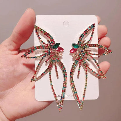 New Exaggerated Rhombus Glitter Crystal Diamond Earrings Creative Fashion Ladies Pendant Earrings Jewelry - WORLD TIME VISITS