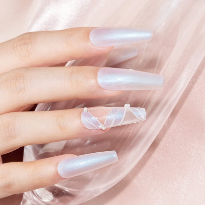 Pearl Gel Nail Polish, Glitter Drawing Mermaid Gel Polish Shell Thread Shimmer Iridescent Nail Gel Soak off Gel Polish for Salon at Home DIY Manicure - WORLD TIME VISITS