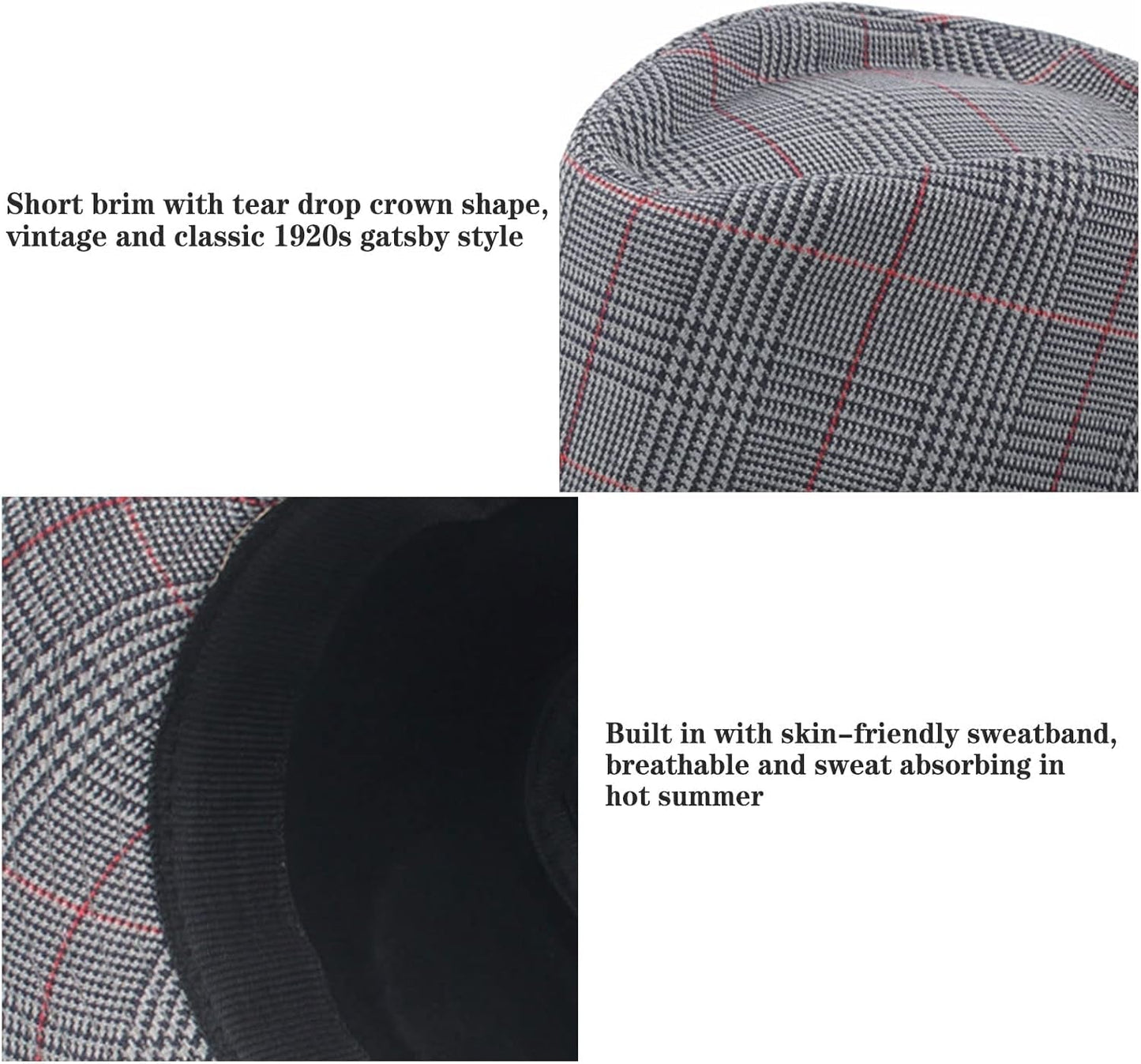 5 Pack Short Brim Fedora Classic Summer Beach Sun Hat Panama Cap for Men Women