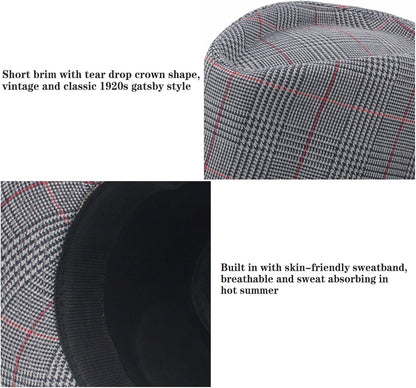 5 Pack Short Brim Fedora Classic Summer Beach Sun Hat Panama Cap for Men Women