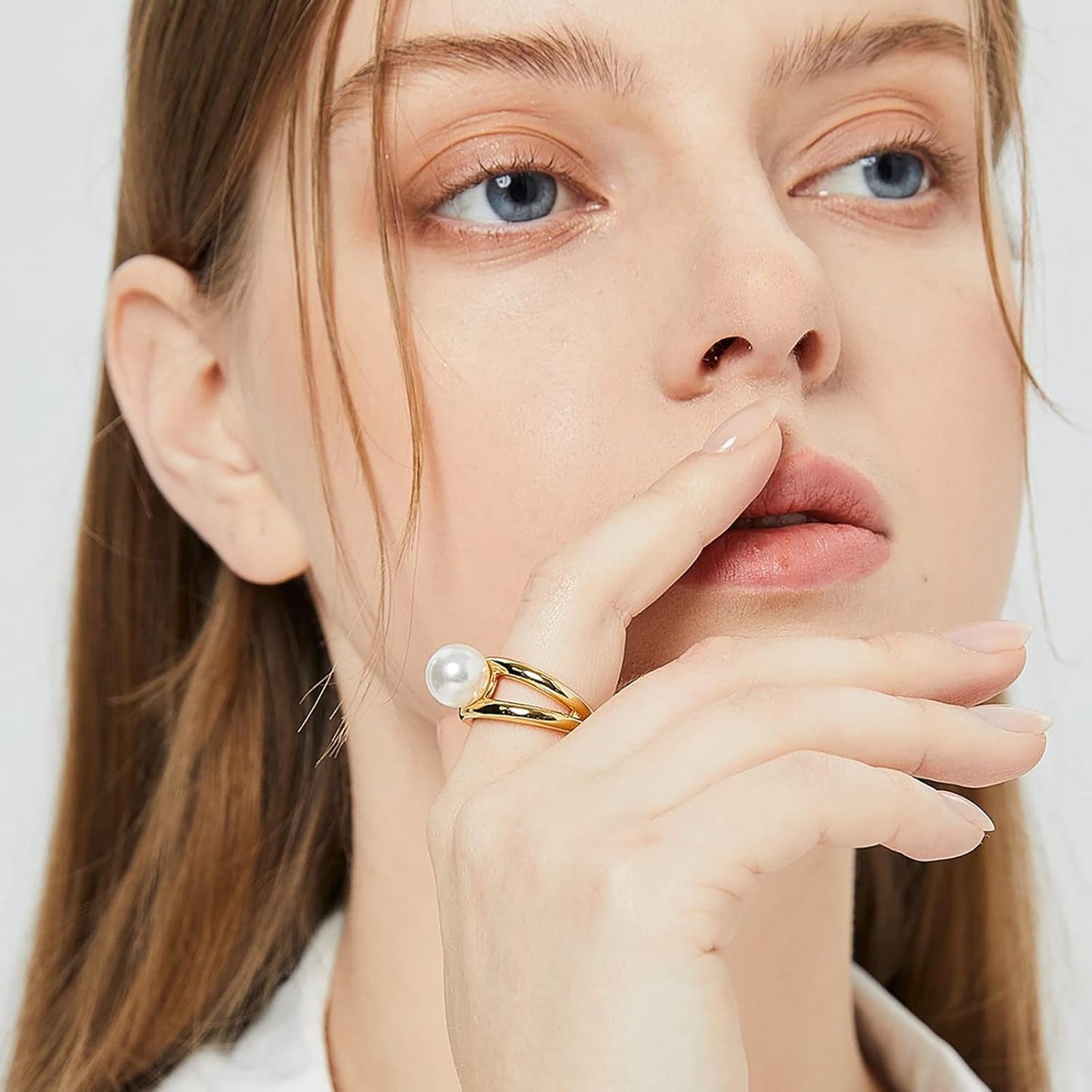 14K Gold French Vintage Oval Ring for Women Midi Stacking Dainty Open Adjustable Ring Christmas Gifts Jewelry