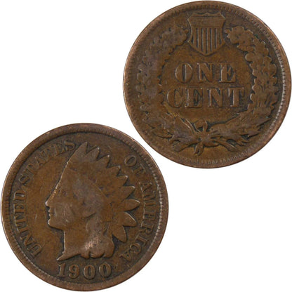 1900 Indian Head Cent AG about Good Bronze Penny 1C Coin Collectible Master Coins