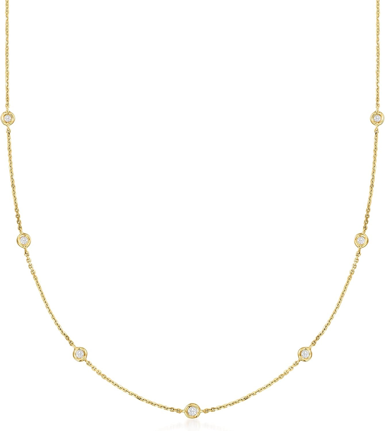 by  Diamond Station Necklace in 14Kt Gold - WORLD TIME VISITS
