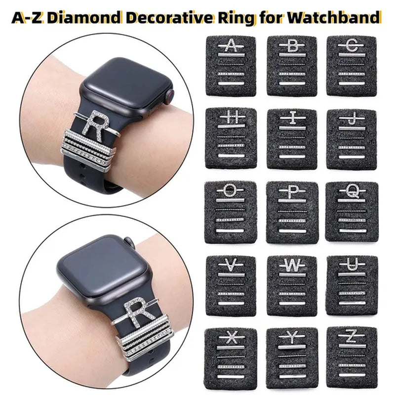 For Apple Watch Band Metal Charms Decorative Ring Diamond Ornament Smart Watch Strap for Iwatch Bracelet Watch Band Ornament