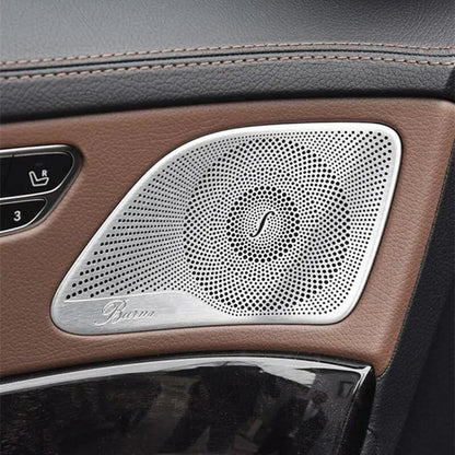 For Mercedes Benz S Class S320 S350 W222 2014 2015 2016 2017 2018 2019 2020 Stainless Steel Car Door Inner Speaker Audio Horn Cover Trim Auto Accessories