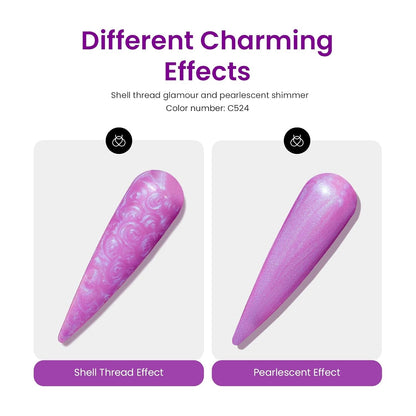 Beetles Neon Gel Nail Polish Set, 6 Colors Glitter Purple Pink Black Shimmer Electric Carnival Nail Gel Polish Soak off Uv Led Gel Polish Swirl Thread Effect DIY Manicure Art Gift for Women