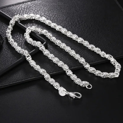 Men‘S 925 Sterling Silver 5MM Faucet Chain Necklace for Woman Man Fashion Wedding Party Jewelry Nice Gift - WORLD TIME VISITS