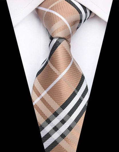 Men'S Lot 6 PCS Classic Zipper Ties Pretied Solid Color Necktie Set