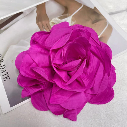 Dainty Handmade Fabric Rose Flower Extra Large Big Brooches Lapel Pins Flowers Oversized Brooch Pin for Women Wedding Party Banquet Dress Suit Clothes Accessories Jewelry Gifts 6.3In