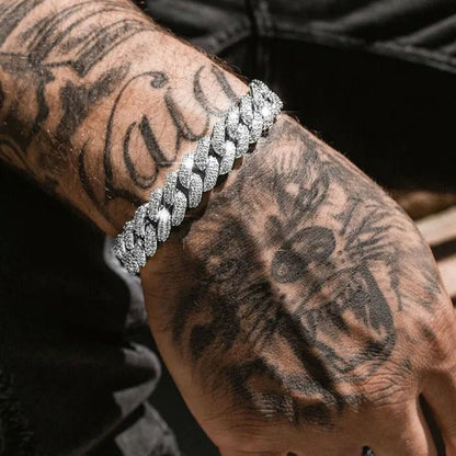Men's Hip Hop Miami Necklace 24K Gold Plated 925 Silver 1/2PCS Necklace Bracelet Ice Sparkling Diamond Jewelry Cuban Link Chain 8/20/24/28inch