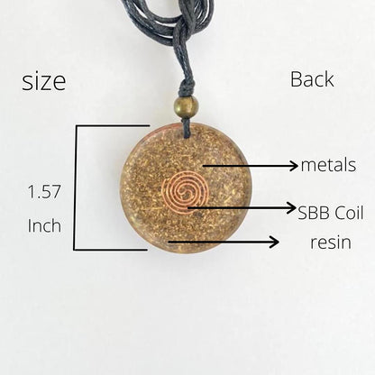 Orgone Necklace by Seed of Life - Healing Crystals - Protection - SBB Coil -Orgonite Pendant Gemstone Amethyst, Moonstone, Rose Quartz, Violet Meditation Yoga, Woman Handmade, Arte Orgones Design