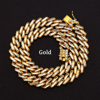 Cuban Link Chain Ice Out Chain Necklace For Men and Women Hip Hop Jewelry