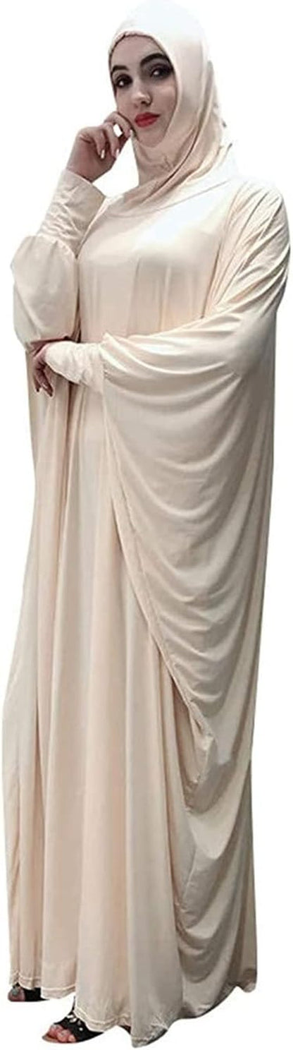 Women'S Muslim Dress One Piece Prayer with Hijab Full Length Dress Abaya Dubai Islam Robe Turkey Caftan