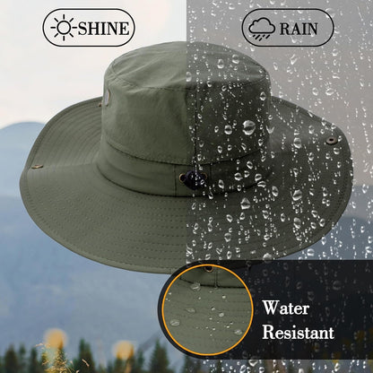 Sun Hat for Men Women UPF 50+ Fishing Hat Wide Brim Bucket Hat with UV Protection Summer Hat for Hiking, Beach, Safari