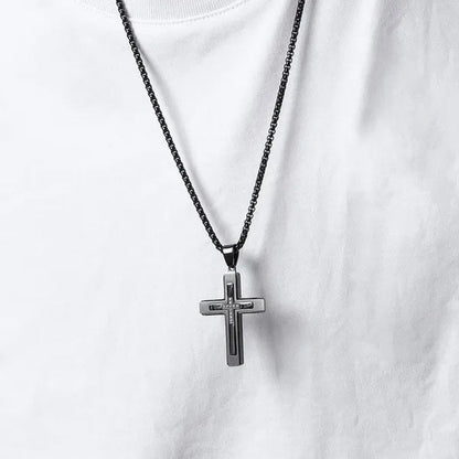 Luxury Fashion Creative Men's Diamond Cross Necklace Diamond Cross Pendant Amulet Pendant Hip-hop Necklace Men's Religious Cross Jewelry Party Anniversary Gift