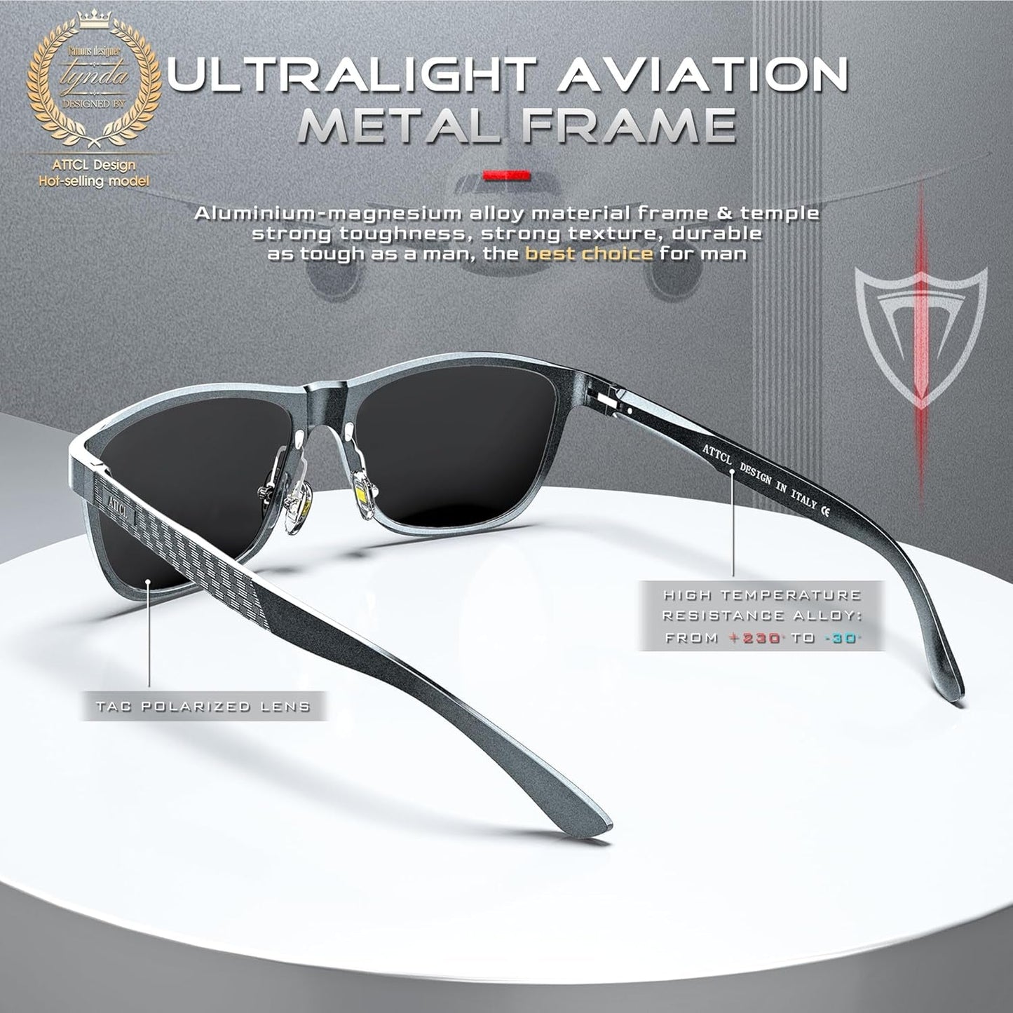Men'S Retro Metal Frame Driving Polarized Sunglasses for Men Sun Glasses