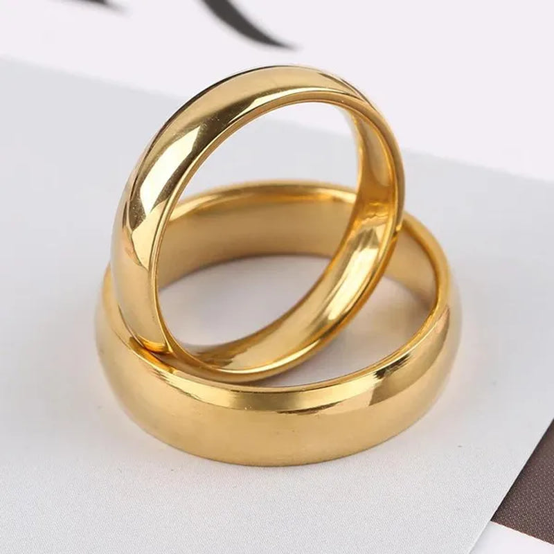Couple Ring Simple Fashion Style Fine Jewelry Fashion Luxury Golden Engagement Wedding Ring Anniversary Gift Men and Women Ring