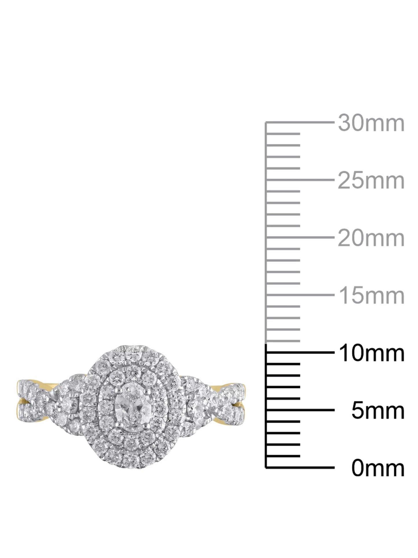 1 Carat T.W. (I2 Clarity, H-I Color)  Oval Cut Diamond Engagement Ring in 10Kt Yellow Gold, Size 7