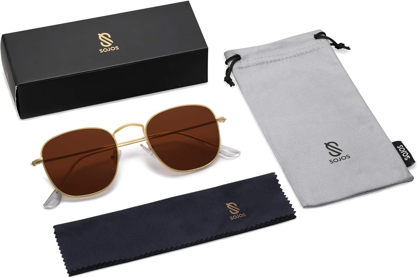Square Polarized Sunglasses for Men Women Classic Vintage Retro Style
