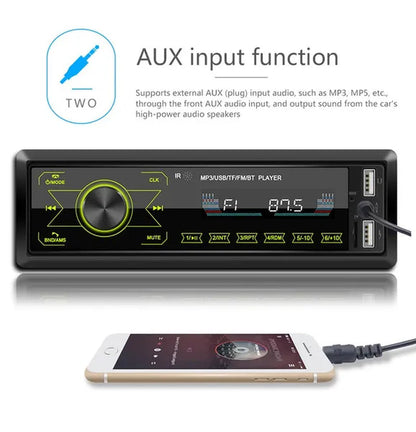 Podofo Autoradio 12V 1Din Car Radio Bluetooth Car Stereo In-Dash Car Audio Phone AUX-IN Fm/Usb/Radio Remote Control MP3 Player
