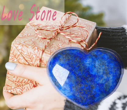 45 Mm Lapis Lazuli Stone Large Heart Stone Healing Crystals Natural Crystal Heart Reiki Gemstone Polished Heart Shaped Rocks Meditation Mothers Day Crystal Gifts for Mom Her