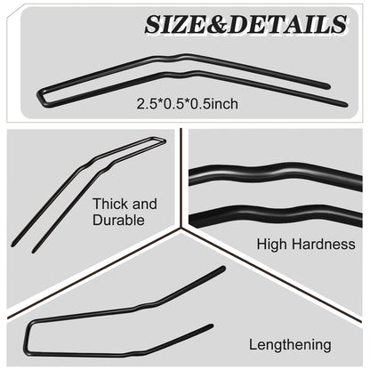 24 Pcs U Shaped Hair Pins, Ballet Bobby Pins for Updo with Storage Box, Metal U Bun Hair Forks for Women Girls, Thick, Thin, Long, Curly Hair - Hair Styling (Black, 2.5 Inch)