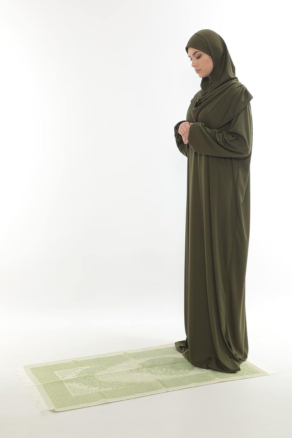 Prayer Dresses for Women Muslim Outfits Abaya One-Piece Niqab Burka Hijab Islamic Prayer Rug & Beads, Islamic Set