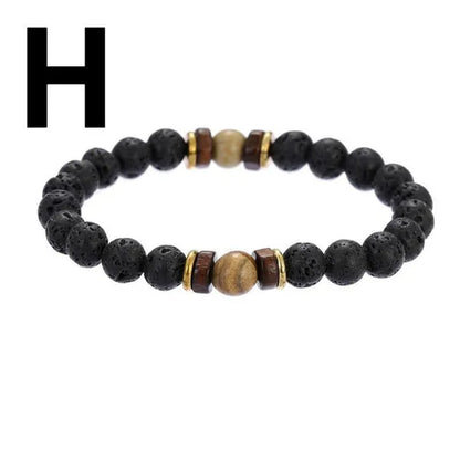 Luxury Fashion Men'S Creative Bead Bracelet Handwoven Adjustable Natural Stone Bead Bracelet Hip Hop Bracelet Men'S Jewelry Party Anniversary Gift Christmas Gift Jewelry