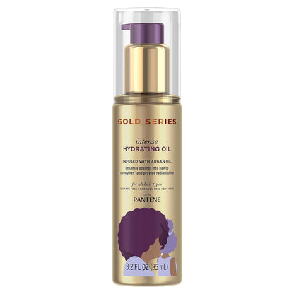 Gold Series Intense Hydrating Oil Treatment, 3.2 Fl Oz – Hair Oil Infused with Rich Argan Oil for Beautiful, Shiny Hair - Dye, Paraben and Sulfate Free Formula