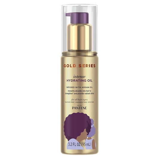 Gold Series Intense Hydrating Oil Treatment, 3.2 Fl Oz – Hair Oil Infused with Rich Argan Oil for Beautiful, Shiny Hair - Dye, Paraben and Sulfate Free Formula