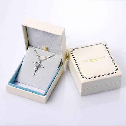 Birthstone Cross Necklace for Women Birthstone Necklace Heart Infinity Cross Pendant Necklace Fine Jewelry Christmas Valentines Day Gifts Birthday Holiday Gifts for Her, 16"+2" Inches