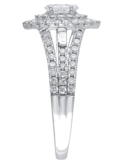 1 Carat T.W. (I2 Clarity, H-I Color)  Marquise Cut Diamond Engagement Ring in 10Kt White Gold, Size 7