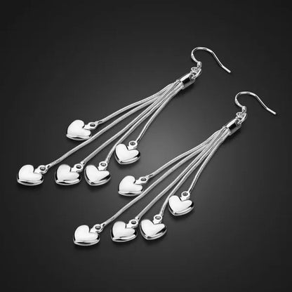 925 Sterling Silver Jewelry Bracelet Pure Necklace Jewelry Earring Set for Women with High-quality Heart-shaped Wedding and Engagement Jewelry
