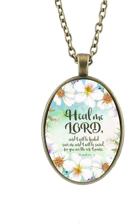 Inspirational Necklace for Women Mom Christian Gift Faith Necklace Religious Scripture Jewelry 5Pcs