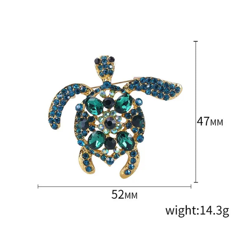Fashion cartoon color diamond turtle brooch children student clothing animal accessories collar pin brooches