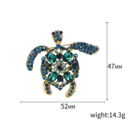 Fashion cartoon color diamond turtle brooch children student clothing animal accessories collar pin brooches