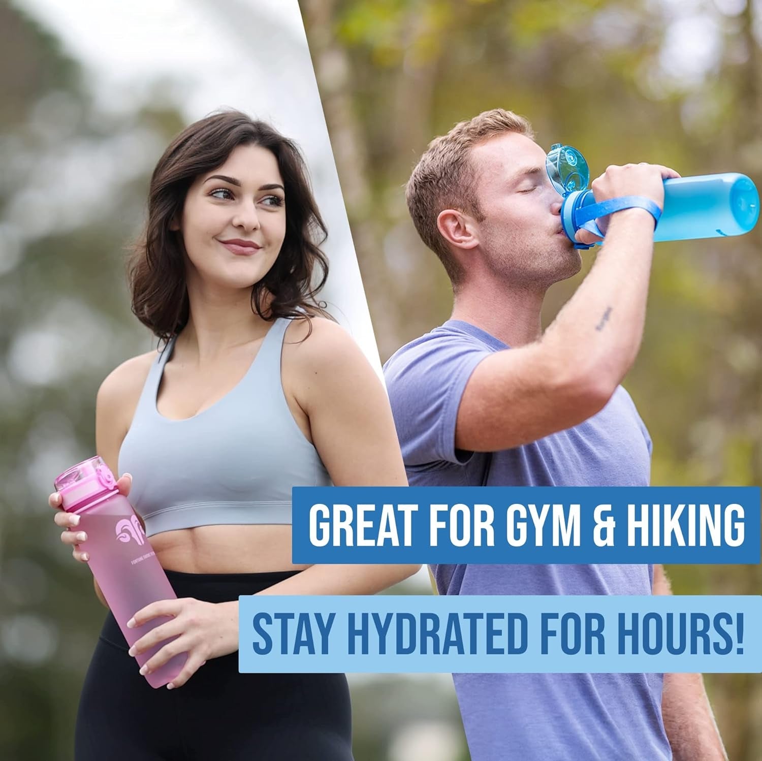 Sports Water Bottle - 32Oz Large - Fast Flow Quick Sip Lid - BPA & BPS Free - Leakproof, Flip Top - Lightweight & Sturdy Tritan Plastic - Strainer for Fruit & Ice - WORLD TIME VISITS